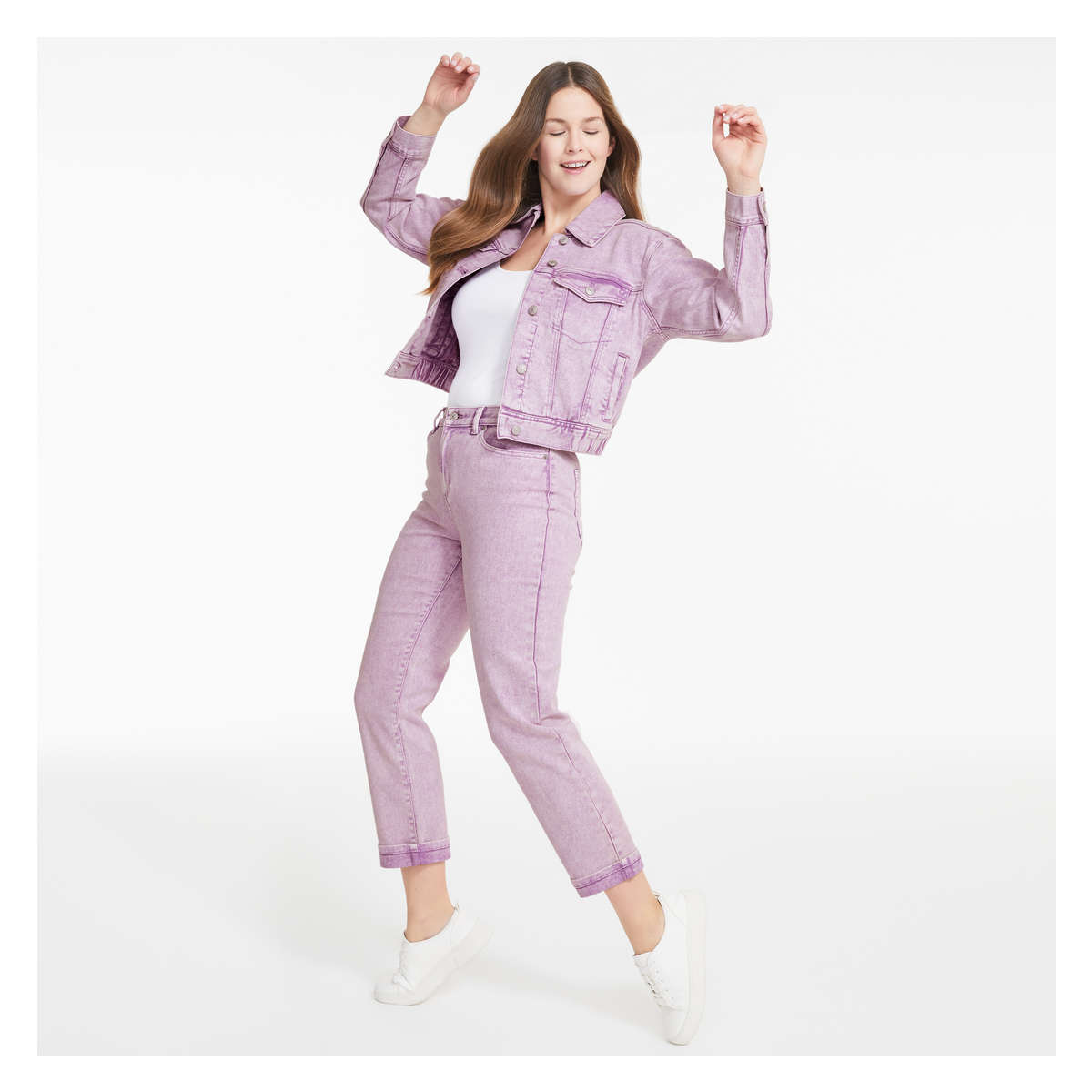 Elastic Hem Jacket in Pale Purple from Joe Fresh